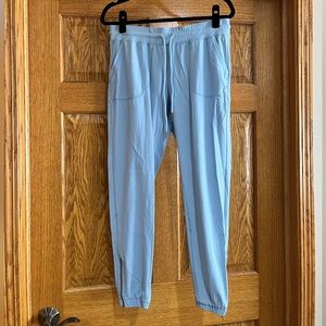 Zyia Sky Blue Peak Zipper Joggers 28”